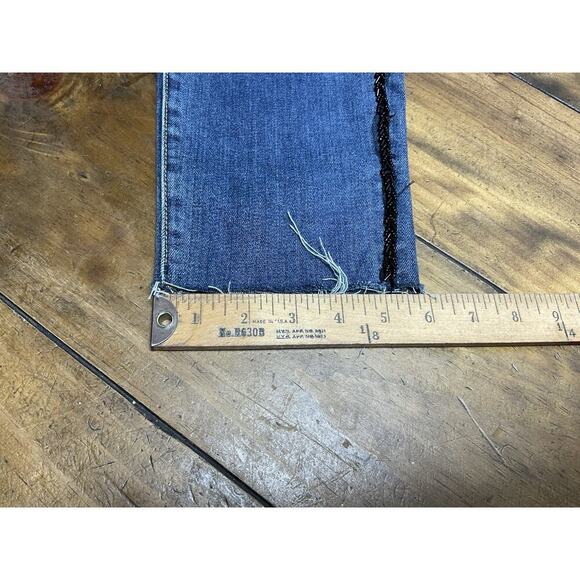 Driftwood Jackie Beaded Side Stripe Raw Hem Jeans Women’s Size 31 - Picture 10 of 11